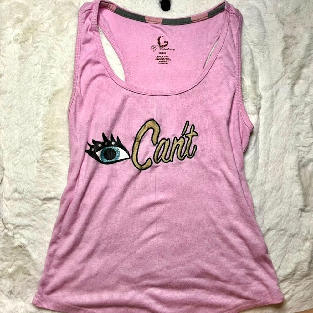 Eye Can't pink tank top